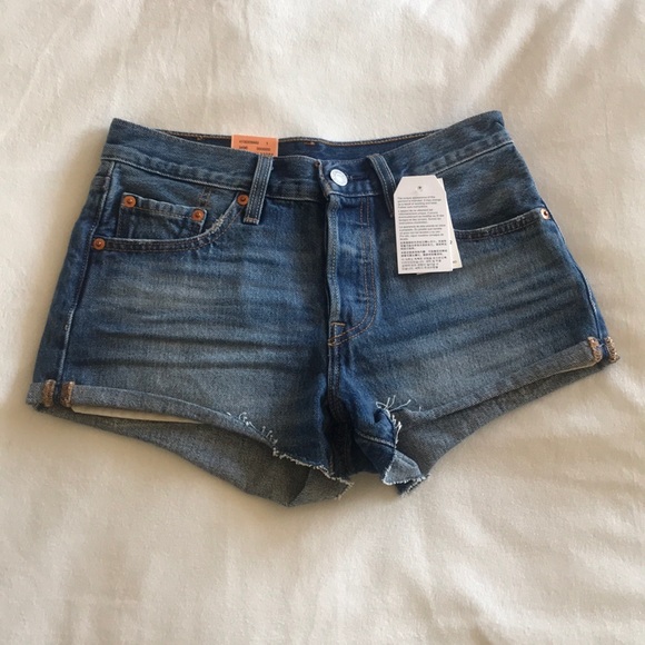 Levi’s 501 blue denim shorts